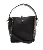 ローズバッド ROSE BUD 2way ハンドバッグ ショルダーバッグ F 黒 ブラック スタッズ /ML ■GY78