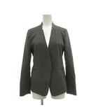 グリーンレーベルリラクシング ユナイテッドアローズ green label relaxing ノーカラージャケット 背抜き 38 グレー /SX ■GY78