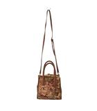オリーブデオリーブ OLIVE des OLIVE ショルダーバッグ ハンドバッグ 2WAY ゴブラン織り ジャガード 花柄 アイボリー 赤 レッド 緑 グリーン ■GY78