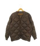 アイテムズ アーバンリサーチ ITEMS URBANRESEARCH ダウンジャケット 上着 L 茶 ブラウン キルティング ノーカラー 長袖 /AH44 ■GY78