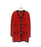 エスカーダ ESCADA ニットジャケット カーディガン 金ボタン ラメ 42 レッド /MY ■OS ■ECC007
