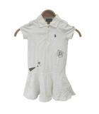 ポロ ラルフローレン POLO RALPH LAUREN ワンピース 100 白 ホワイト ポロ襟 半袖 ロゴ刺繍 /NP ■ECB007