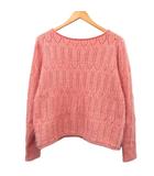 アクシーズファム axes femme メッシュ シャギー ニット 長袖 M ピンク /KT23 ■GY75