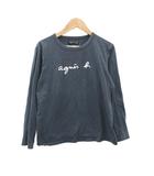 Tシャツ カットソー 2 紺 ネイビー ロゴプリント クルーネック 長袖 /YS15 ■ECA008
