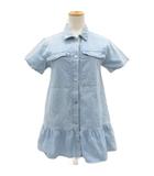 ザラ ZARA デニムチュニック 164cm 水色 ライトブルー 半袖 フリル裾 /HO24 ■ECA008 女の子