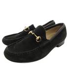 グッチ GUCCI ホースビットローファー シューズ スエード レザー イタリア製 34.5 黒 ブラック /GV ■GY50