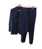 ランバン LANVIN スーツ フォーマル セットアップ ジャケット パンツ 上下2点セット ウール 背抜き 紺 ネイビー 無地 長袖 シングルブレスト /NP ■GY50