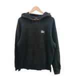 ベーシック ステューシー フーディー BASIC STUSSY HOOD パーカー プルオーバー ロゴ刺繍 L 黒 ブラック Z4000SAS19 /RY ■GY50