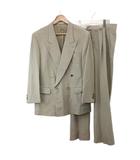ランバン LANVIN ダブルスーツ セットアップ 2点セット ジャケット スラックスパンツ  ウール R50-46 ベージュ ダブルブレスト 長そで 無地 /SH ■GY50