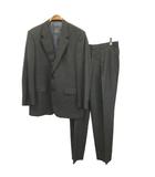 ダンヒル dunhill スーツ セットアップ テーラードジャケット スラックスパンツ ストライプ柄 5LF ダークグレー ツータック 上着 ボトムス 長ズボン 14614 /YU ■ECD008