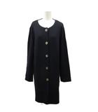 エスカーダ ESCADA コート M 紺 ネイビー ノーカラー 長袖 ボタン留め /RN ■GY99
