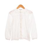 アニエスベーアンファン Agnes b. ENFANT 丸襟 ブラウス シャツ 長袖 10 白 ホワイト ■GY08