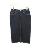 ザラ ZARA スカート デニムスカート ミディ丈 フロントスリット S 紺 ネイビー /KK ■GY70