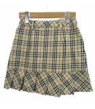 バーバリー ロンドン BURBERRY LONDON プリーツ切替ミニスカート ノバチェック柄スカート プリーツ 140A ノバチェック ベージュ 黒 ブラック 赤 レッド  ミニ丈/SH ■ECD009