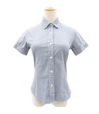 ポロジーンズ ラルフローレン POLO JEANS シャツ ブラウス S 青 ブルー チェック柄 半袖 /YS6 ■ECC009