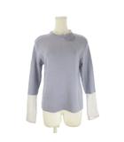 プロポーション ボディドレッシング PROPORTION BODY DRESSING ニット セーター FR 青 ブルー 紫 パープル 切替 フリルネック リブ編み 長袖 /CK21 ■GY08
