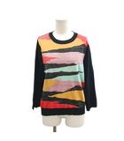 ソニアリキエル SONIA RYKIEL Collection ニット セーター ボーダー柄 クルーネック 長袖 40 黒 ブラック マルチカラー /NP ■ECD009