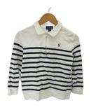 ポロ ラルフローレン POLO RALPH LAUREN 子ども服 ポロシャツ ハーフジップ ボーダー柄 6 120 白 ホワイト 紺 ネイビー 長袖 ロゴ刺繍 /NP ■GY70