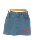 バービー Barbie デニムスカート 子ども服(女の子用) 150 青 ブルー インディゴ キルティング ロゴ /AO41 ■ECA009