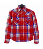 リー LEE チェック ネルシャツ 長袖 S レッド 赤
