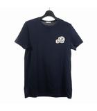 モンクレール MONCLER Tシャツ カットソー 半袖 刺繡ロゴ コットン M ネイビー 紺