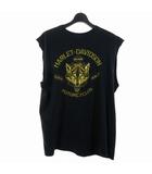 ハーレーダビッドソン HARLEY DAVIDSON タンクトップ Tシャツ 半袖 ウルフ プリント XL ブラック 黒