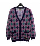 11AW アーガイル モヘアカーディガン ダイヤモンド XL ピンク パープル 11AW-KNT-01