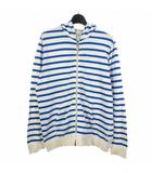 ビズビム VISVIM ボーダー フルジップ パーカー フーディ XL ブルー ホワイト
