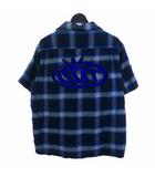  センチメーター centimeter チェックシャツ 半袖 M ブルー系