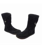 アグ UGG スエード ショートブーツ 靴 US8 25㎝ ブラック 黒