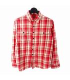 カトー KATO` チェックシャツ 長袖 S レッド 赤