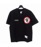 シュプリーム SUPREME × 40 Acres Twill Baseball Jersey シクサーズ ベースボールシャツ 半袖 S ブラック 黒