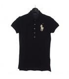 ラルフローレン RALPH LAUREN ビックポニー ビーズ刺繍 ポロシャツ 半袖 S 黒 ブラック