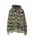 アベイシングエイプ A BATHING APE リバーシブル フルジップパーカー 総柄 XL グリーン系 ブラウンベージュ 1910-115-013