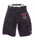 ブラックアイパッチ THE BLACK EYE PATCH 25SS STATEMENT EMBROIDERED BAGGY DENIM SHORTS ショートパンツ ハーフパンツ 32/M ブラック 黒 BEPSS25PA07