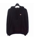 チャンピオン CHAMPION リバースウィーブ パーカー フーディ ワンポイント 刺繡ロゴ 裏起毛 XL ブラック 黒