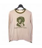 アベイシングエイプ A BATHING APE ベートーベンTシャツ ロングスリーブ カットソー 長袖 M べージュ/カーキ