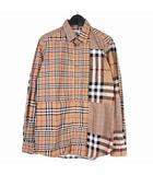 バーバリー BURBERRY ノバチェック パッチワーク シャツ 長袖 S ベージュ