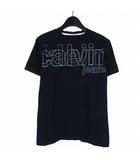 クルーネック プリント Tシャツ カットソー 半袖 M ネイビー 紺