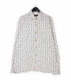 アベイシングエイプ A BATHING APE 90S 総柄 ネルシャツ 長袖 XL ホワイト 白