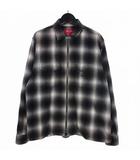 シュプリーム SUPREME 22AW Shadow Plaid Flannel Zip Up Shirt ジップ オンブレチェック ネルシャツ 長袖 S ブラック 黒