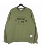 シュプリーム SUPREME × ダブルタップス WTAPS 21AW クルーネック スウェット トレーナー L ライトオリーブ