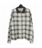 ステューシー STUSSY 21AW Frank Plaid Zip Shirt 刺繡ロゴ オンブレチェック ジップ シャツ シャドウ XL ブラウン 茶