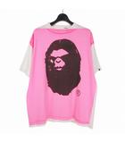 セントマイケル SAINTMICHAEL × アベイシングエイプ A BATHING APE 25AW HANDPRINT BAPE_SS TEE Tシャツ カットソー 半袖 L ホワイト/ピンク SM-HR1-0000-C3