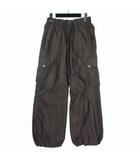 ウィムバイリドル WYM LIDNM C/N WASHER CURVED FLARE WIDE CARGO フレアワイドカーゴ ナイロンパンツ スラックス S グレー WYpt1454