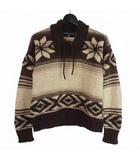 ラルフローレン RALPH LAUREN ノルディック柄 ウールニット セーター 長袖 M ブラウン ベージュ C-TK-6427