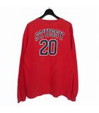 ステューシー STUSSY オールドステューシー 90s アメリカ製 紺タグ ナンバリングロゴ プリント ロングスリーブ ロンT Tシャツ カットソー 長袖 L レッド 赤