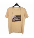 マルタンマルジェラ Martin Margiela ここのえタグ 09SS 転写プリント 囚人プレート Tシャツ カットソー 半袖 46 ベージュ 30GC208 国内正規