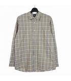 ステューシー STUSSY 90s 紺タグ ロゴ刺繡 チェックシャツ カットソー 長袖 M マルチカラー