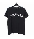 トミーヒルフィガー TOMMY HILFIGER レギュラーフィット フロントロゴ 刺繡 Tシャツ カットソー 半袖 M ブラック 黒 UE-22LQ